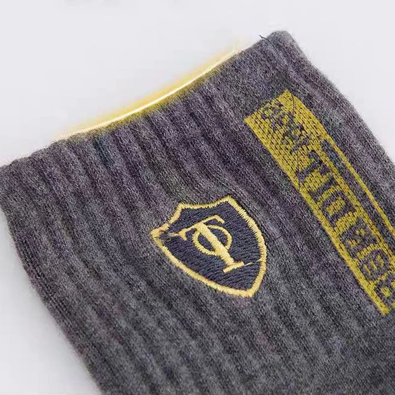 5 Pairs of Autumn and Winter MEN'S Sports Socks for Summer Leisure, Sweat Wicking, Lightweight and Breathable Basketball Socks