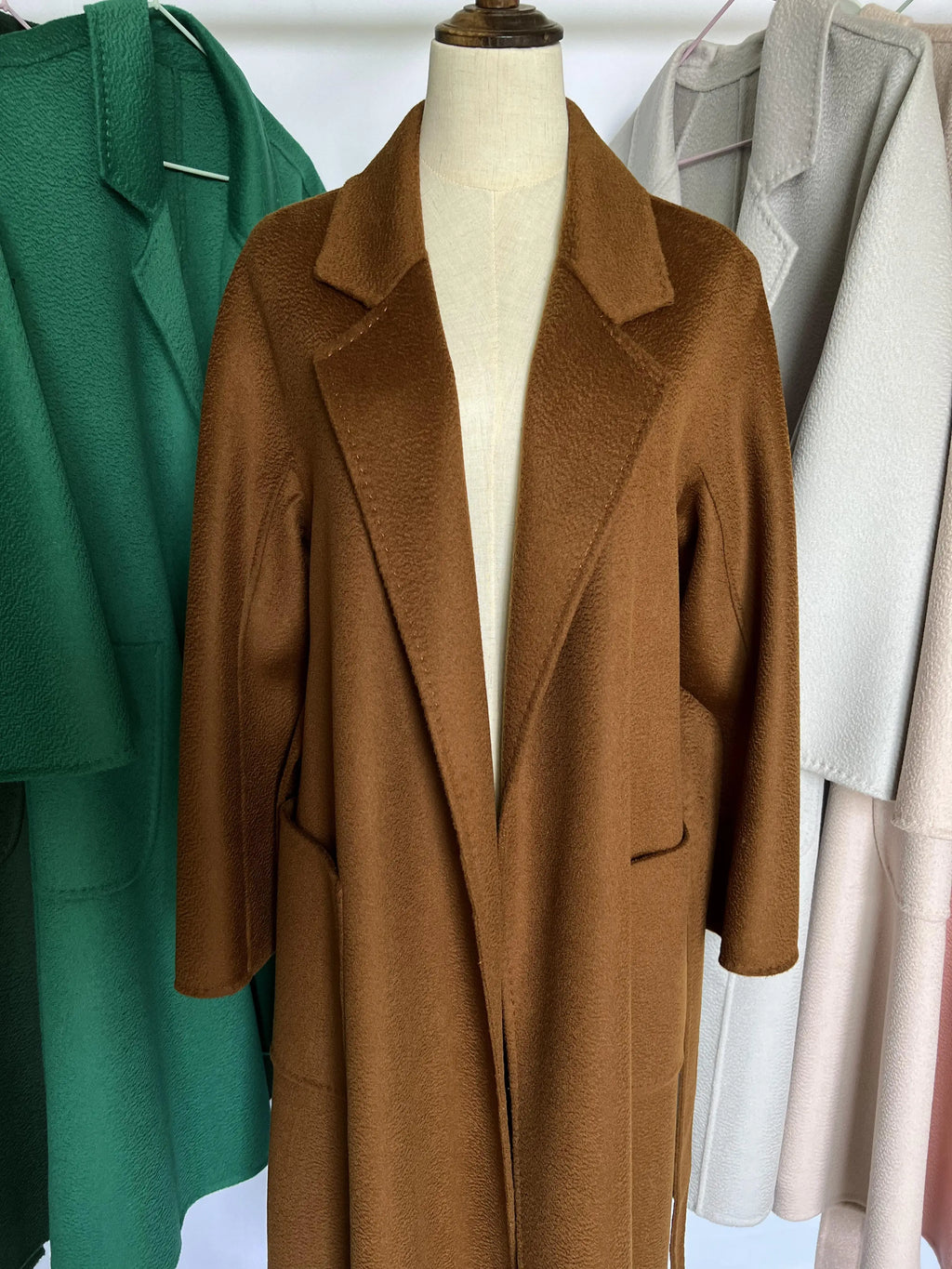 SPECIAL OFFER Cashmere Coat Female Winter Mid-Length Corrugated Coat Black Wool Coat Woman Autumn New Casual Fashion Beige Coat