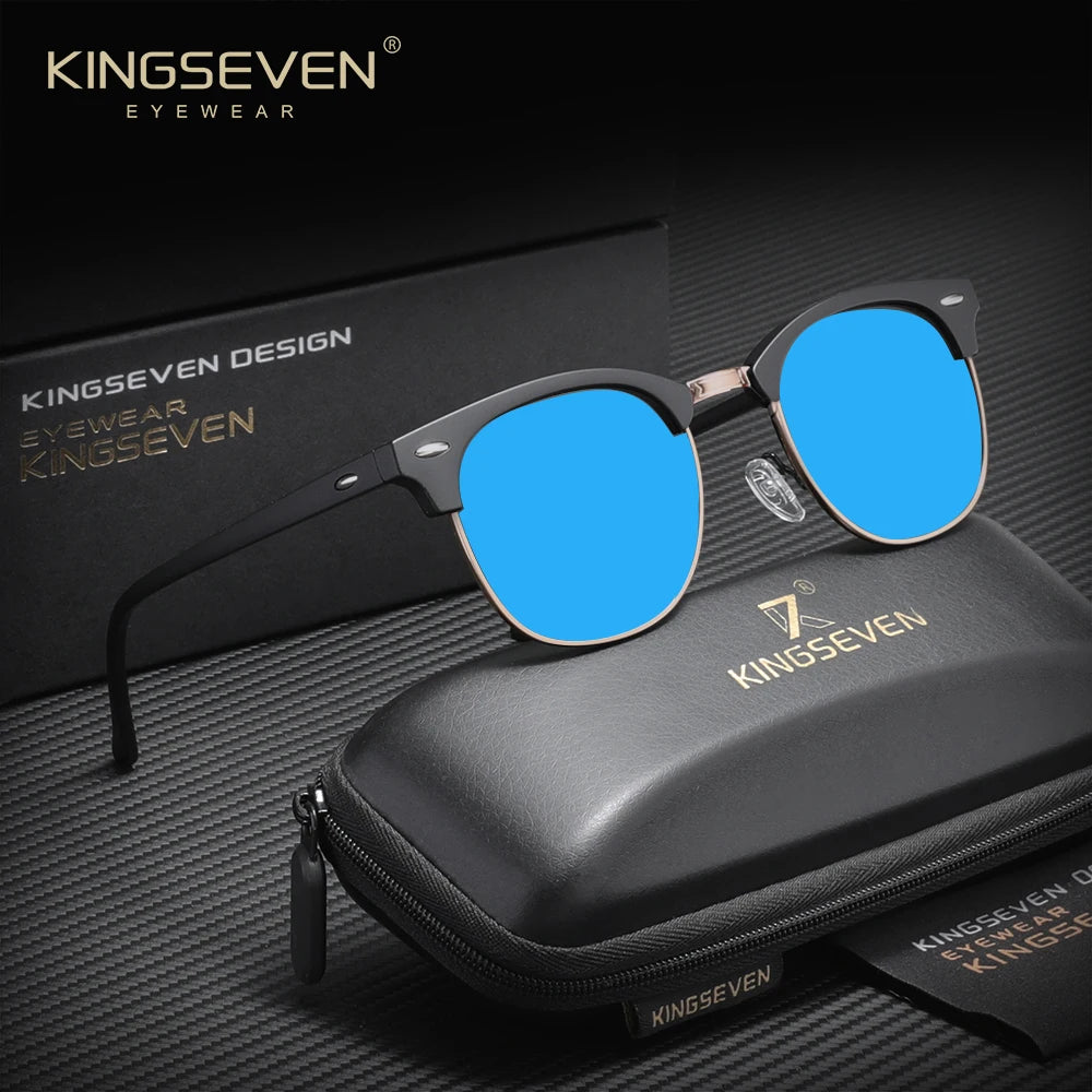 KINGSEVEN Luxury Causal Large Frame Sunglass Women Sunscreen Fashion Polarized UV400 Glasses Outdoor Driving Alloy Eyeglasses
