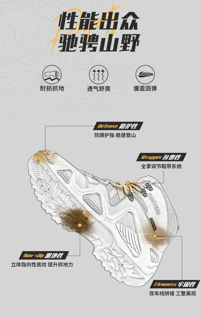 Men Tactical Boots with Straps for Combat Training Waterproof Straps Outdoor Hiking Breathable Shoes Multifunctional Motorcycle