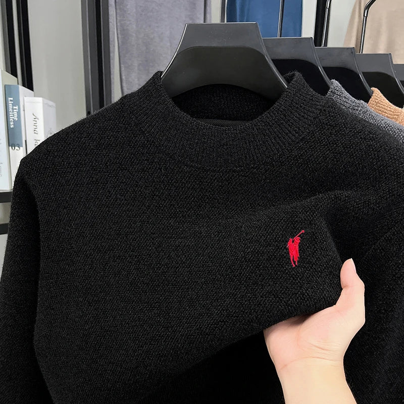 High-end designer new sweater men round neck fashion brand classic Paul embroidery luxury winter plush thick warm knit pullover