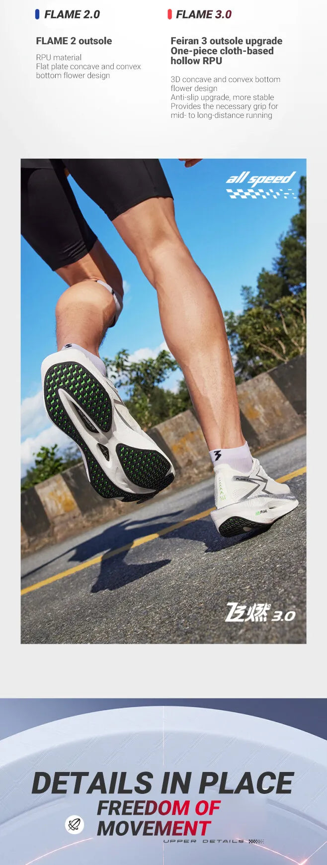 361 Degrees NEW Flame 3.0 Men Running Shoes Marathon Carbon Plate Racing Breathable Cushioning Non-Slip Sneakers Male 672412207