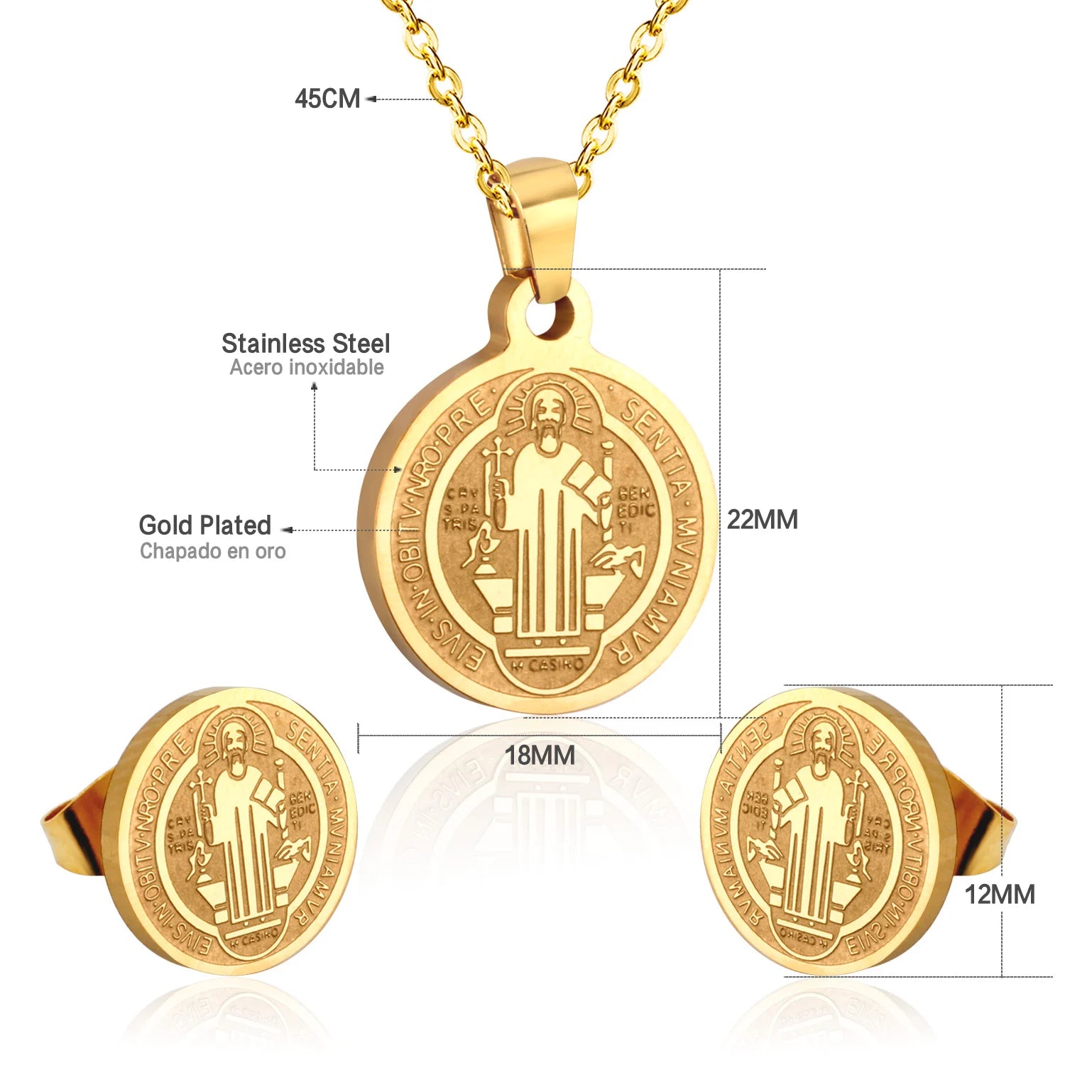 LUXUKISSKIDS Big Tree Of Life Charms Dubai Golden Jewelry Sets For Woman/Men Hippie Round Pendant Set of Necklace Earrings Punk