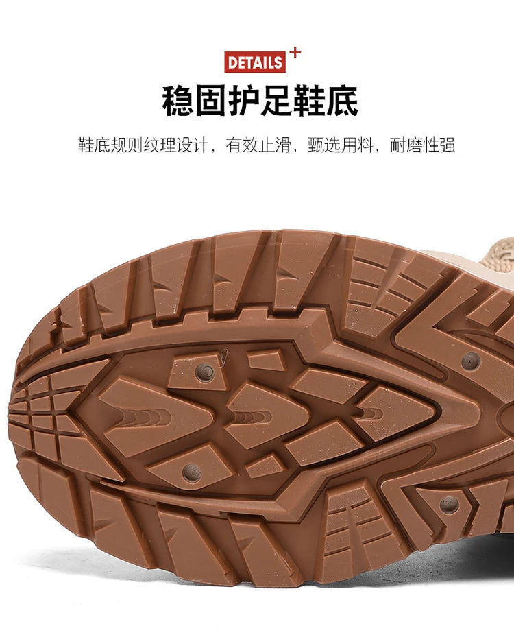 Men Tactical Boots with Straps for Combat Training Waterproof Straps Outdoor Hiking Breathable Shoes Multifunctional Motorcycle