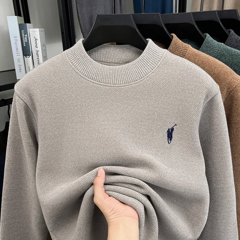High-end designer new sweater men round neck fashion brand classic Paul embroidery luxury winter plush thick warm knit pullover