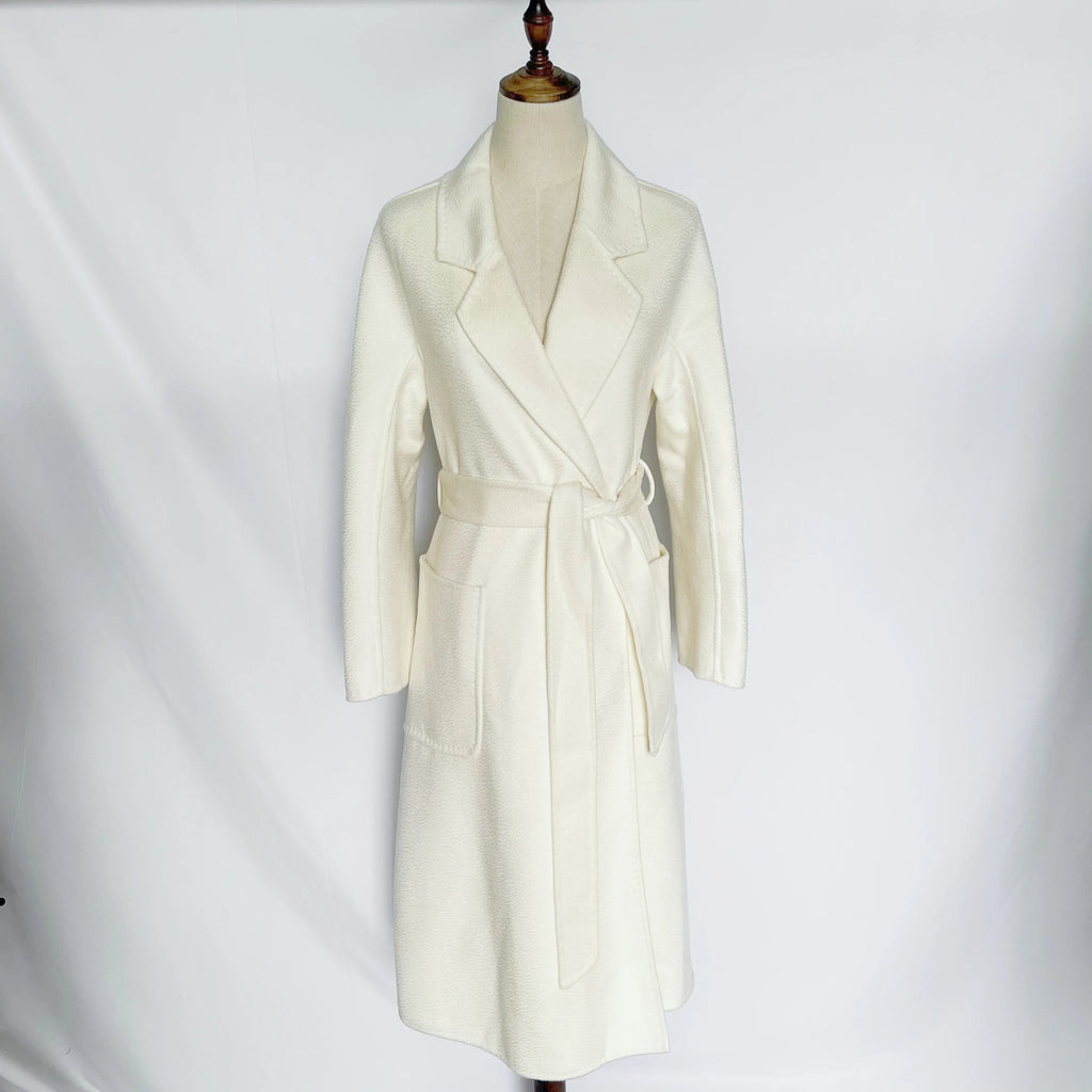 SPECIAL OFFER Cashmere Coat Female Winter Mid-Length Corrugated Coat Black Wool Coat Woman Autumn New Casual Fashion Beige Coat