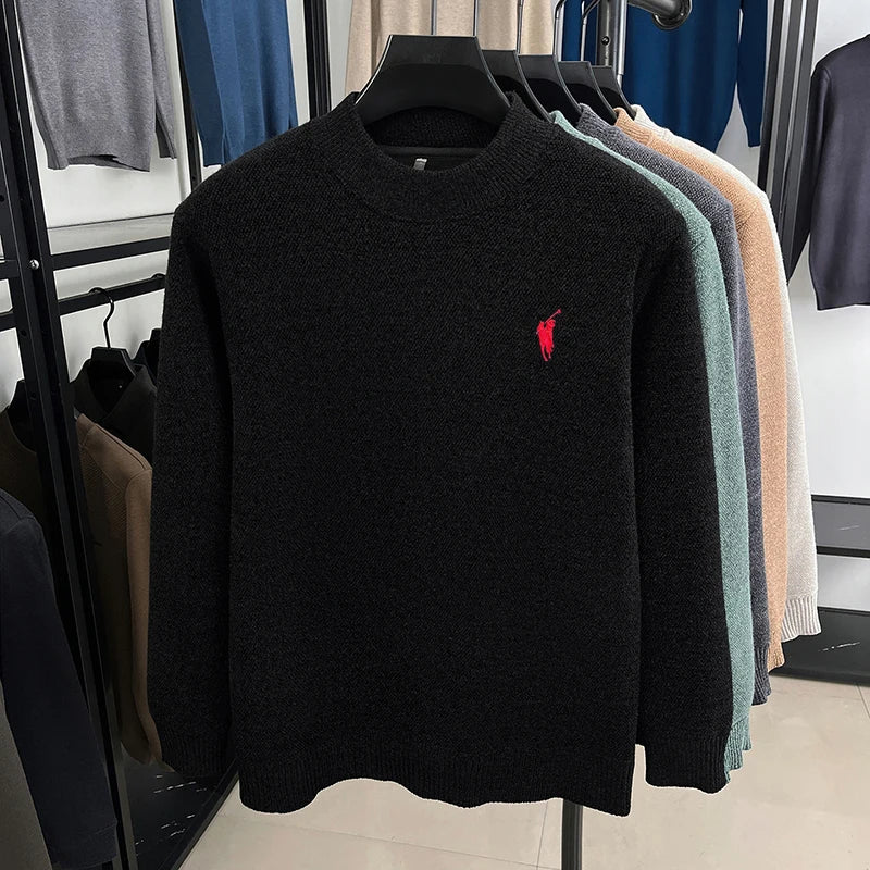 High-end designer new sweater men round neck fashion brand classic Paul embroidery luxury winter plush thick warm knit pullover