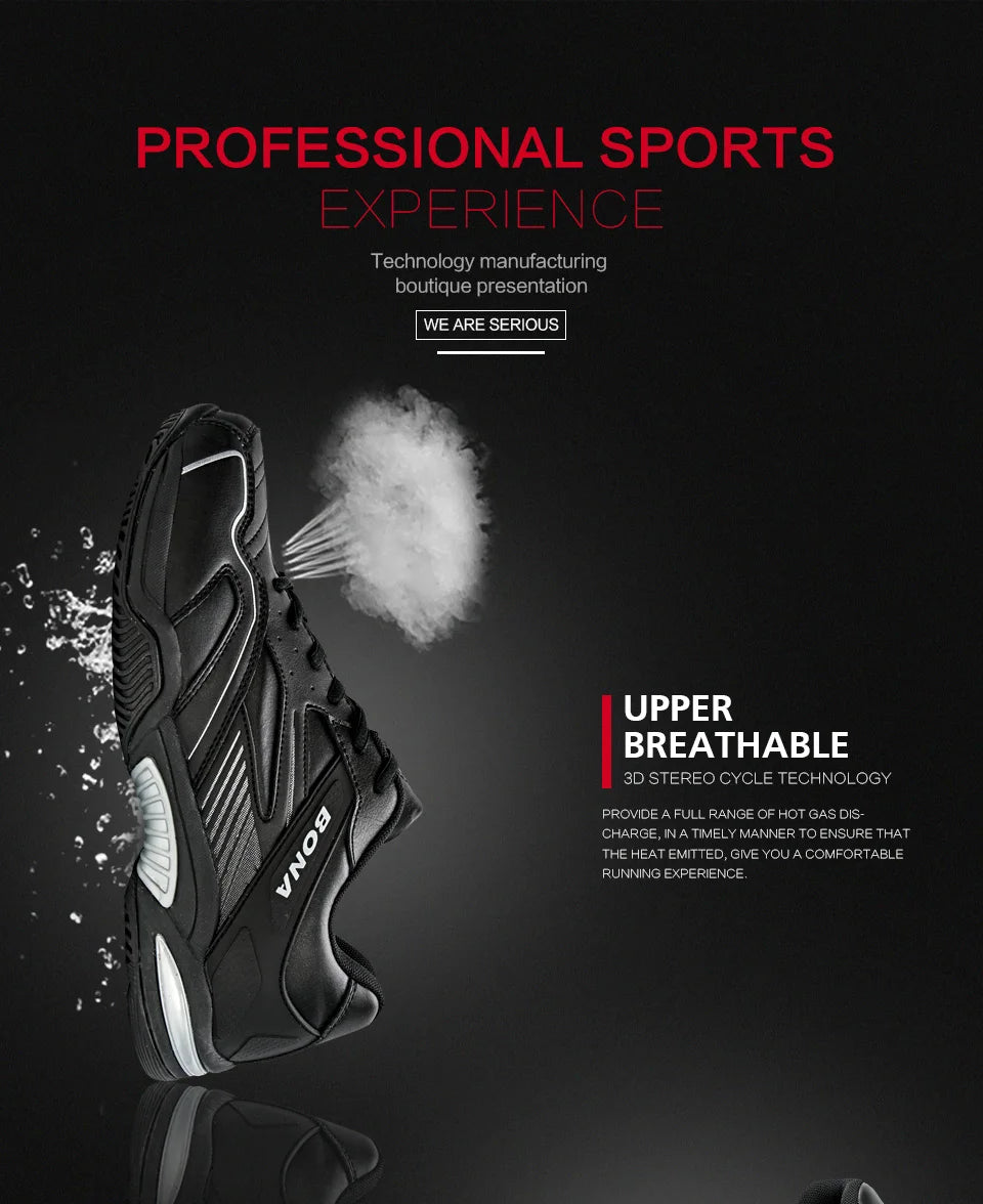 BONA New Designers Table Tennis Shoes Men Indoor Sports Shoes Badminton Sneakers Breathable Sport Footwear Mansculino Comfy