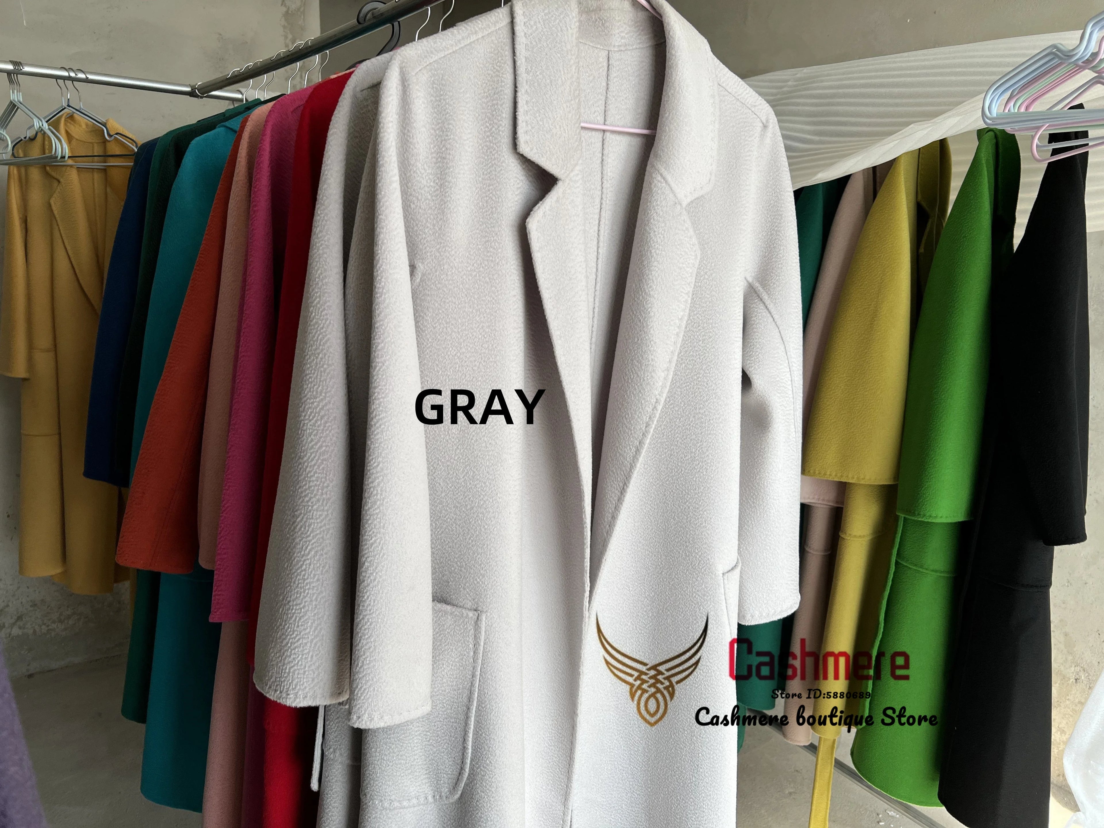 SPECIAL OFFER Cashmere Coat Female Winter Mid-Length Corrugated Coat Black Wool Coat Woman Autumn New Casual Fashion Beige Coat