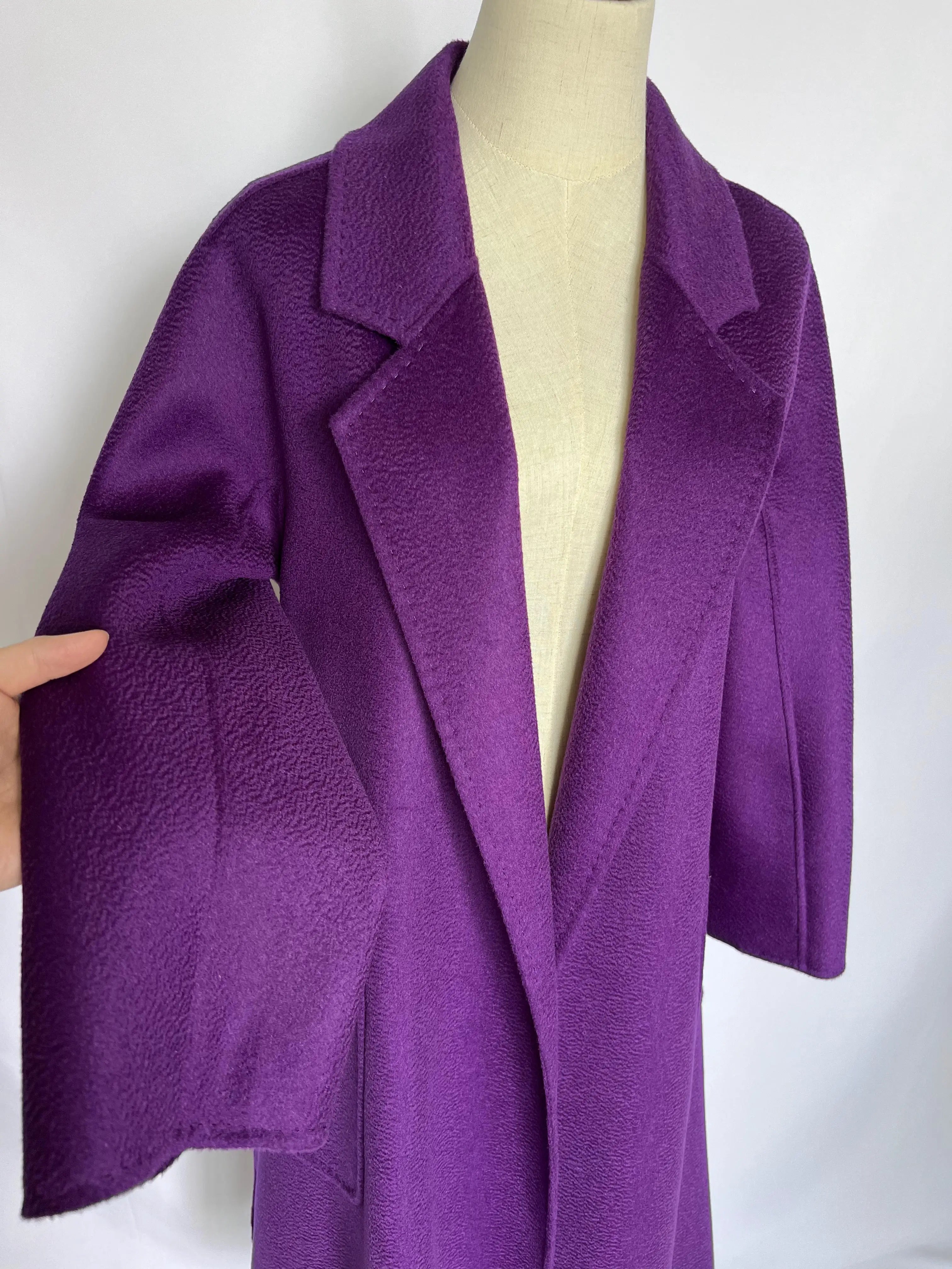 SPECIAL OFFER Cashmere Coat Female Winter Mid-Length Corrugated Coat Black Wool Coat Woman Autumn New Casual Fashion Beige Coat