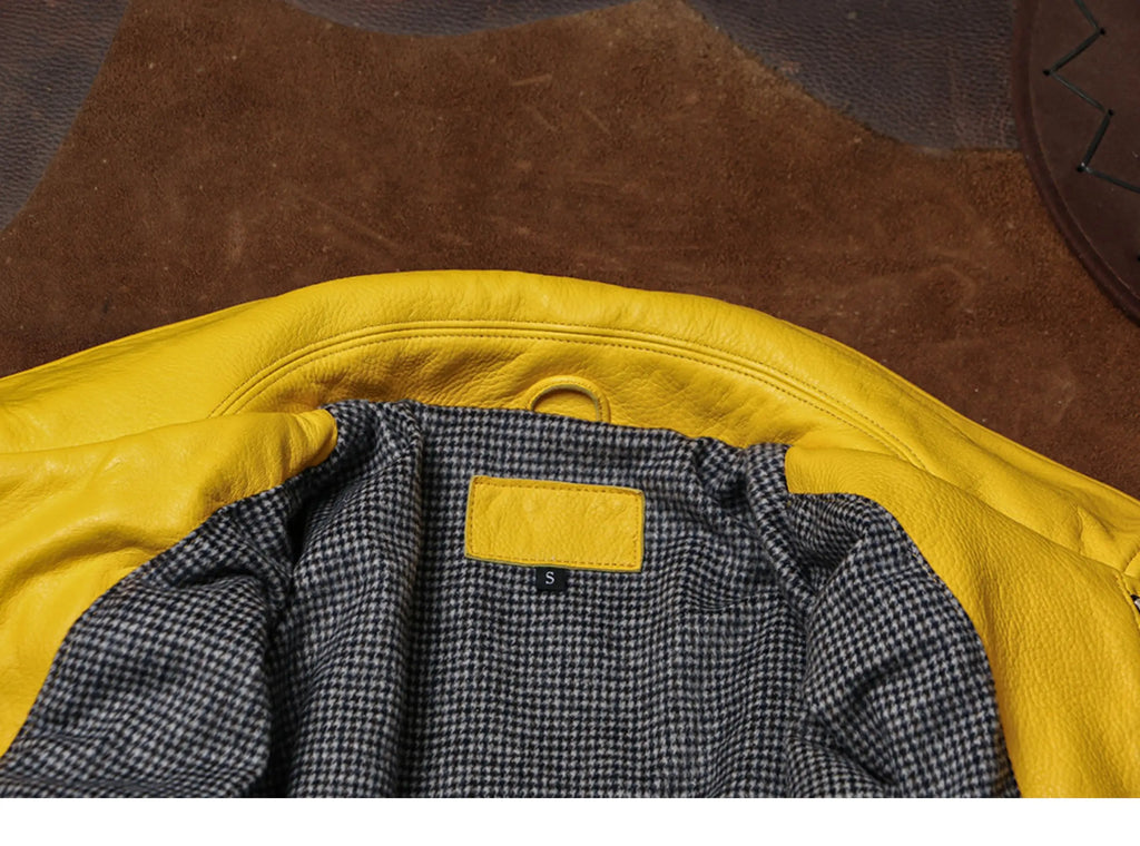 Mauroicardi Spring Autumn Cool Handsome Short Yellow Soft Pu Leather Jacket Men Turn-down Collar Luxury Designer Clothes 2025