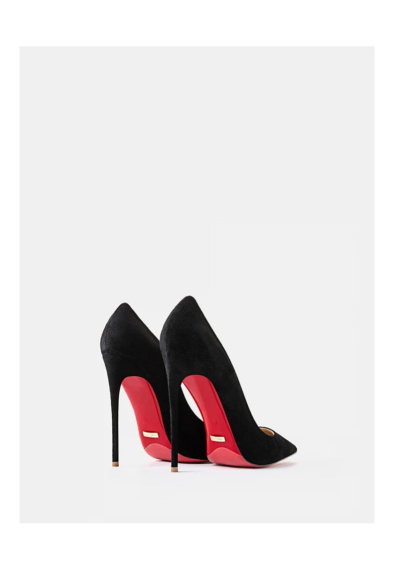 Elegant Women heeled Shoes Red Shiny Bottoms Pointed Toe High Heels Designer Luxury Leopard Suede Pumps Fashion Party Prom Shoes