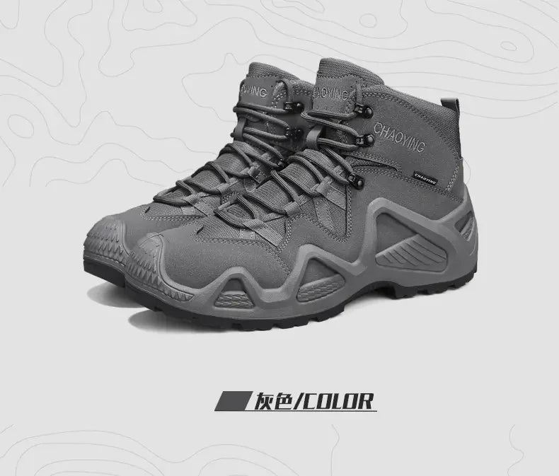 Men Tactical Boots with Straps for Combat Training Waterproof Straps Outdoor Hiking Breathable Shoes Multifunctional Motorcycle