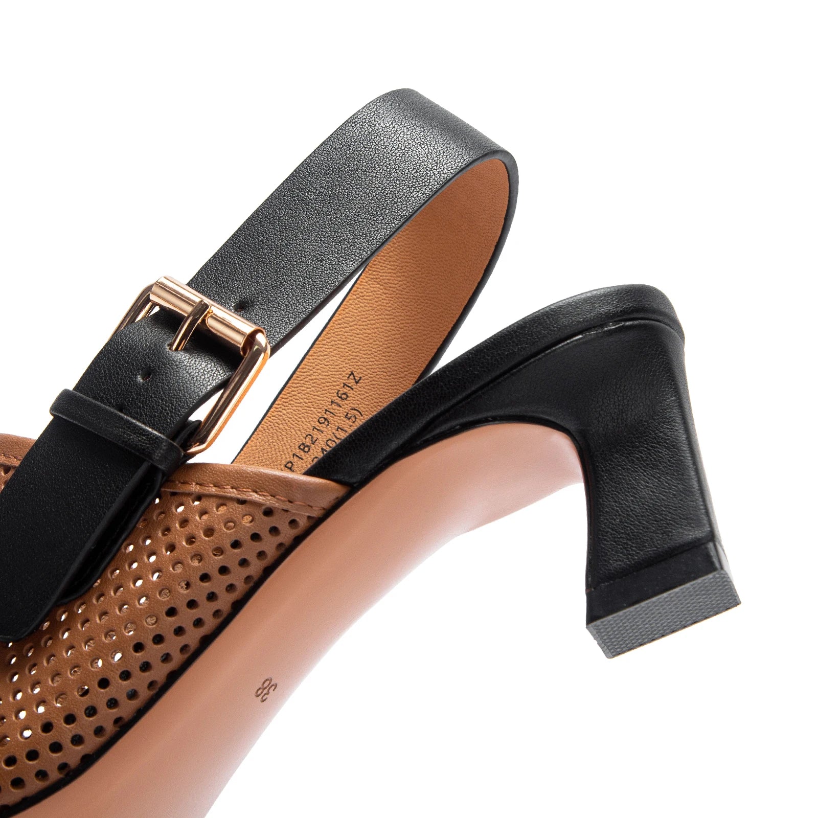 Luxury brand women's shoes summer sandals leather medium high heel hollow breathable temperament girls shoes 35-40 yards