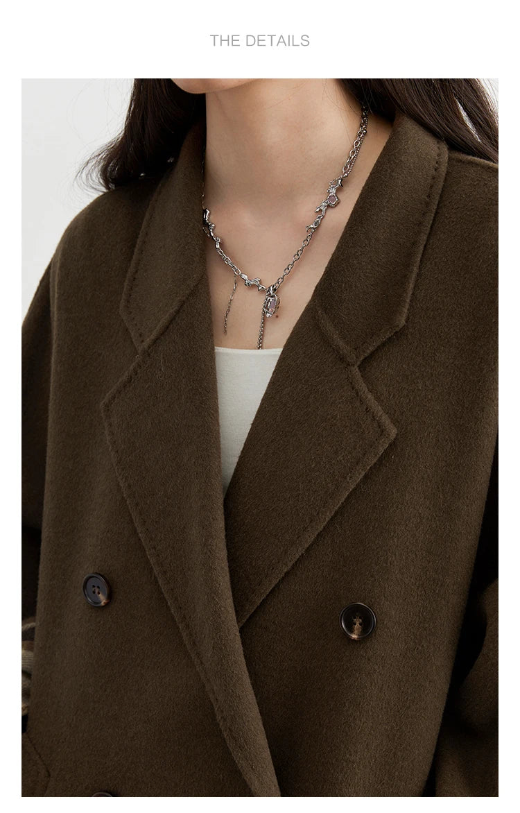 CHIC VEN Women Long Double-sided Woolen Coats Retro Loose Female Overcoat Double Breasted Ladies Windbreak Autumn Winter 2025