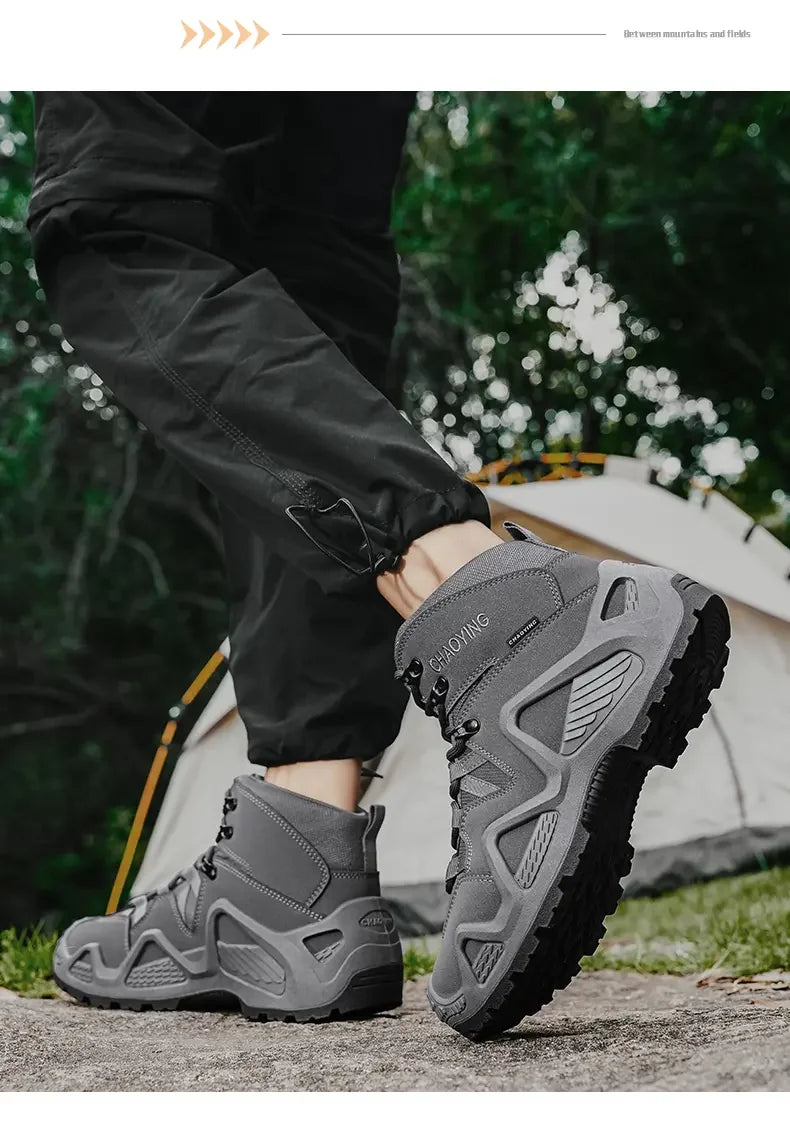 Men Tactical Boots with Straps for Combat Training Waterproof Straps Outdoor Hiking Breathable Shoes Multifunctional Motorcycle