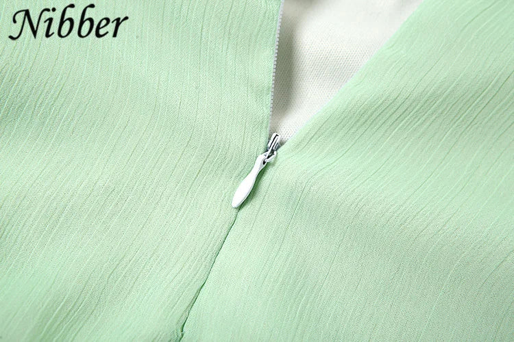 Nibber Vestidos Elegantes Para Mujer Solid Color Cutout Slim Sling Dress Sexy Backless Ruffle Dress Female2023