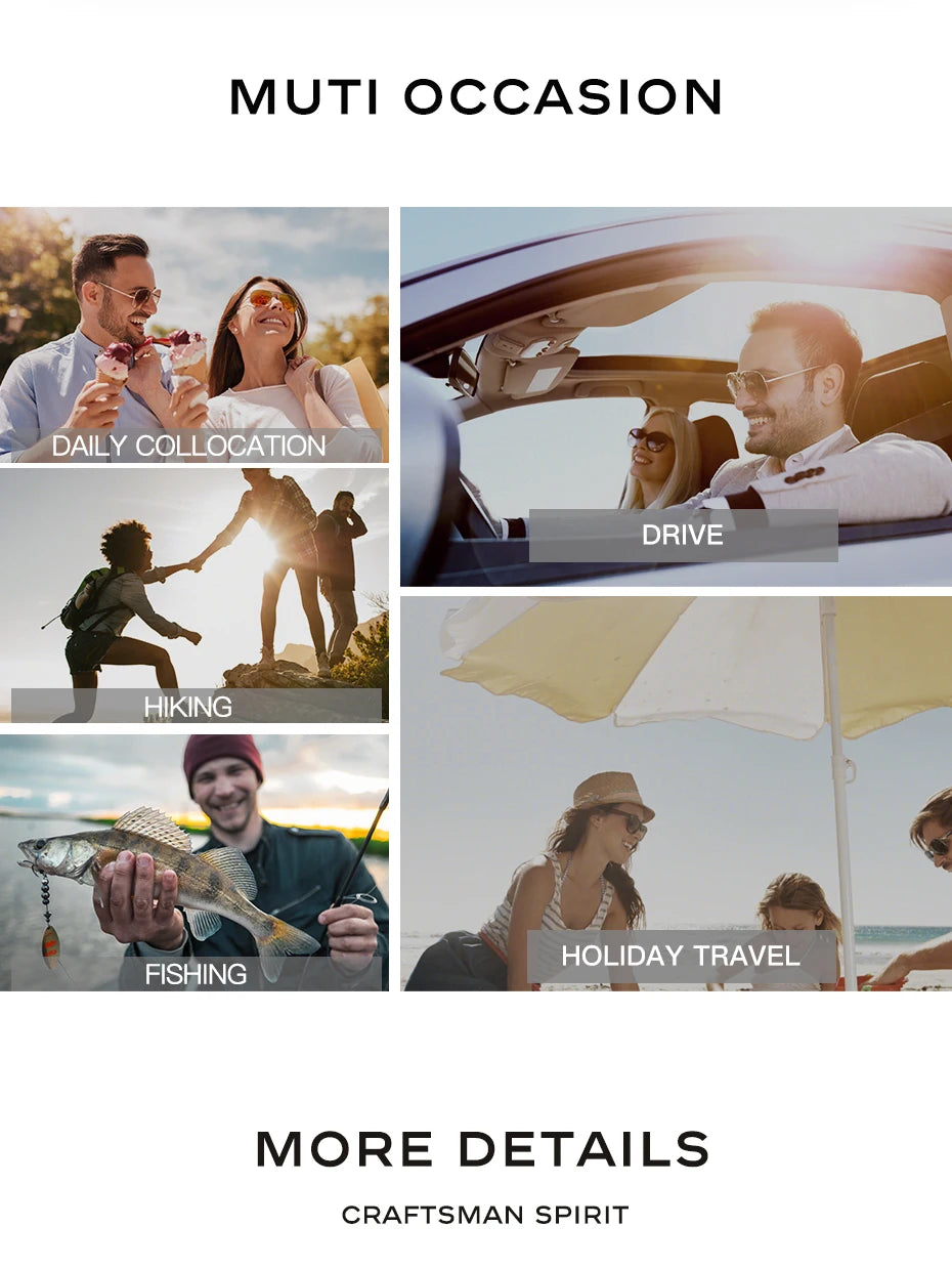 CAPONI Nylon Polarized Sunglasses High Quality Acetate Square Flat Design Sun Glasses For Men UV400 Protect Black Shades CP7499