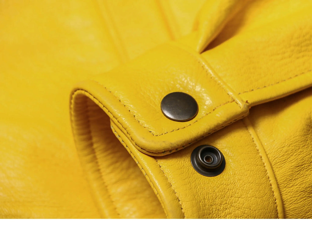 Mauroicardi Spring Autumn Cool Handsome Short Yellow Soft Pu Leather Jacket Men Turn-down Collar Luxury Designer Clothes 2025