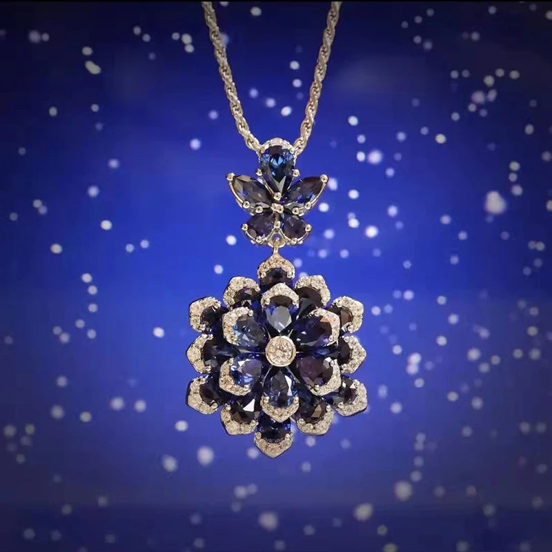 Luxury Silver Color Blue/Red/Green Crystal Jewelry Sets For Women AAA Zircon Wedding Party Elegant Rings Earrings Necklaces