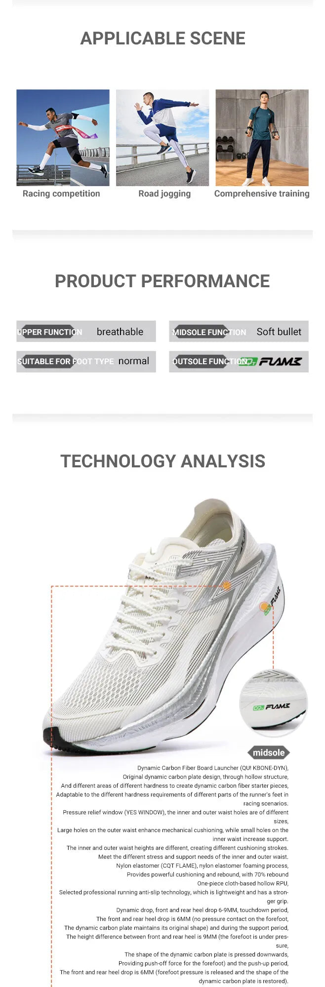 361 Degrees NEW Flame 3.0 Men Running Shoes Marathon Carbon Plate Racing Breathable Cushioning Non-Slip Sneakers Male 672412207