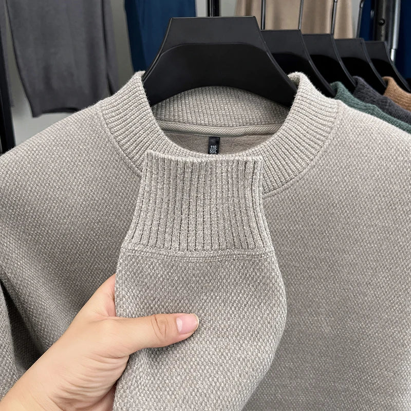 High-end designer new sweater men round neck fashion brand classic Paul embroidery luxury winter plush thick warm knit pullover