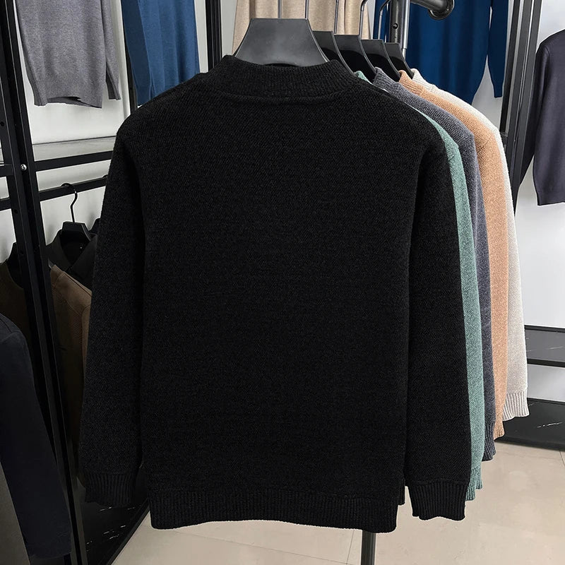 High-end designer new sweater men round neck fashion brand classic Paul embroidery luxury winter plush thick warm knit pullover