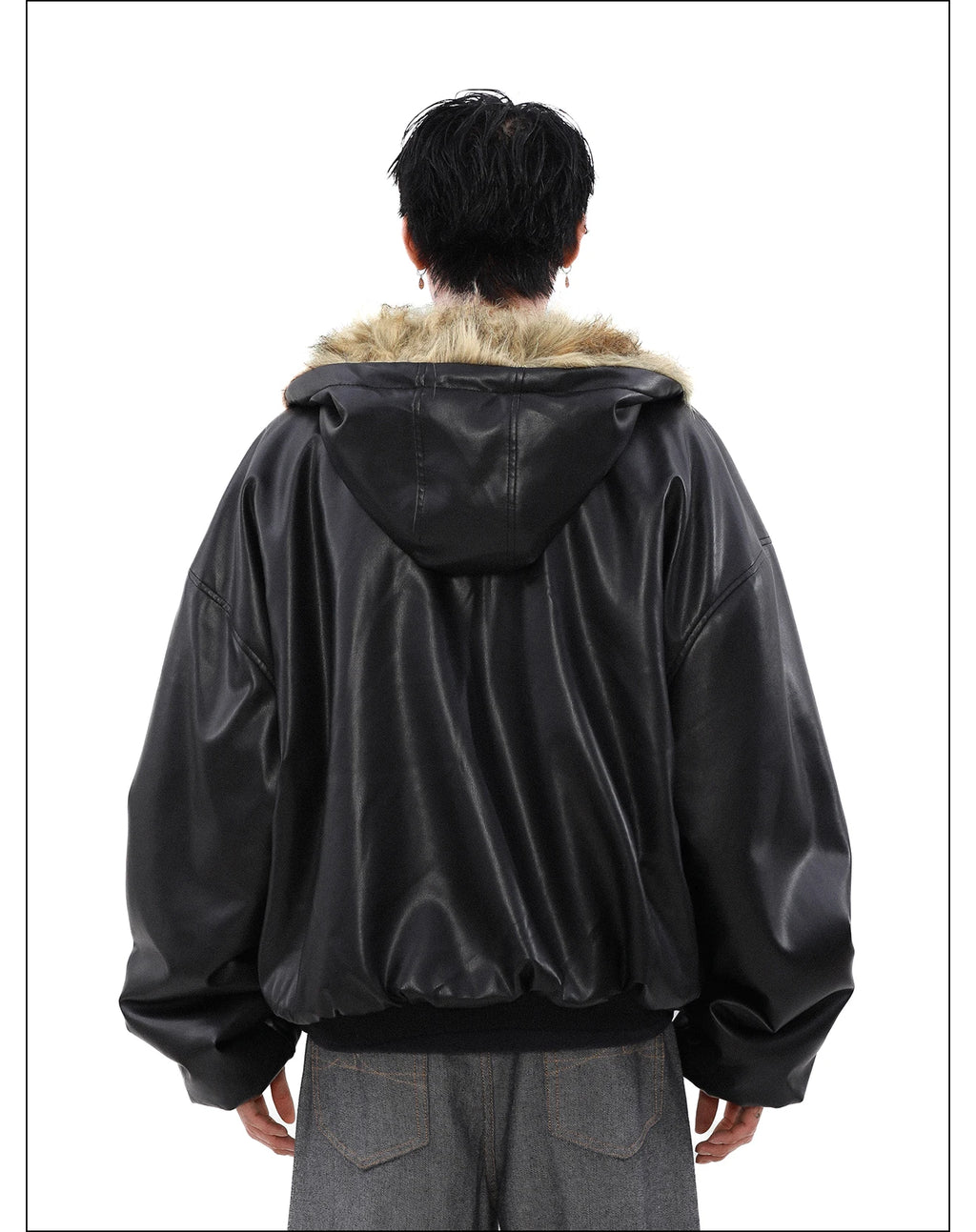 Men's Fashion High-end Long Sleeve Jacket Cotton Clothes Men's 2024 Winter New Velvet Thickened Double-sided Fur Integrated Coat
