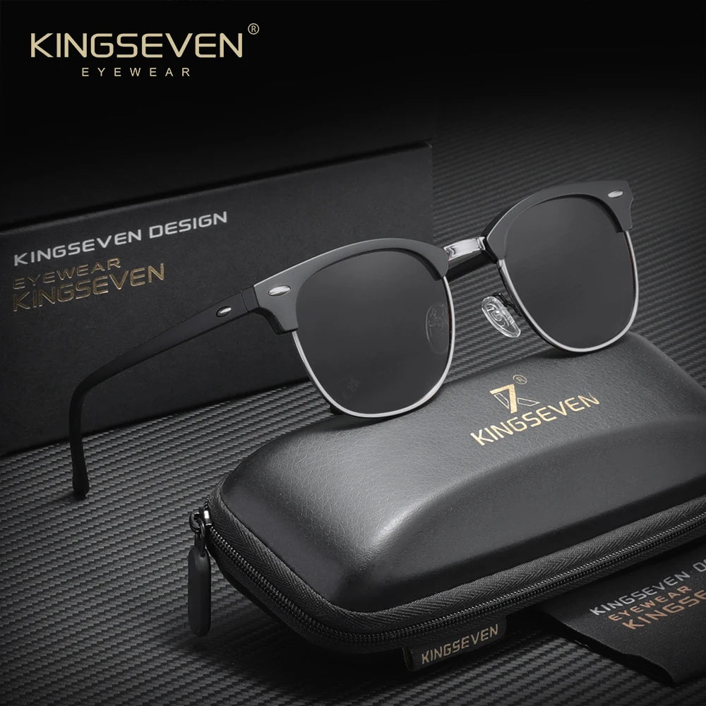 KINGSEVEN Luxury Causal Large Frame Sunglass Women Sunscreen Fashion Polarized UV400 Glasses Outdoor Driving Alloy Eyeglasses