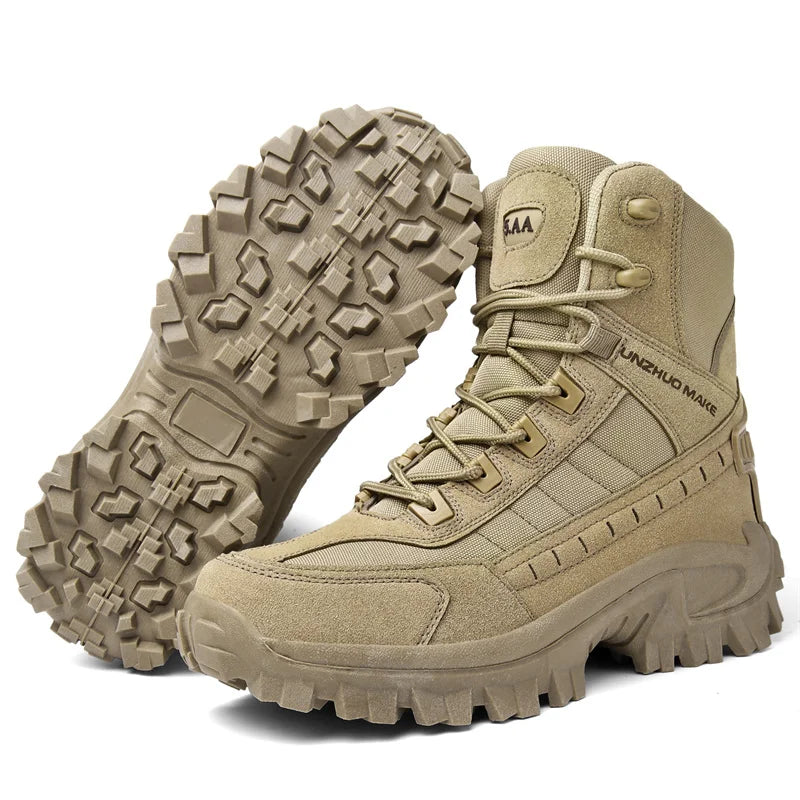 New men's hiking boots, high top combat training boots, anti slip snow boots, field desert boots, outdoor cycling shoes
