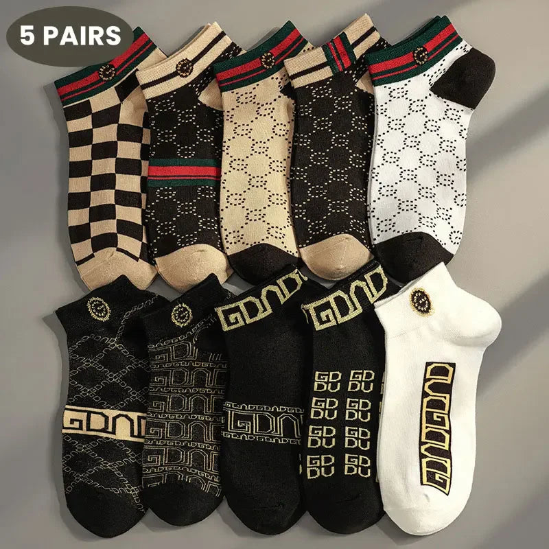 5/10 pcs Men's Thin Breathable Low-Cut Socks - Anti-Odor, Moisture-Wicking, Lightweight, Comfortable & Versatile for Daily Wear