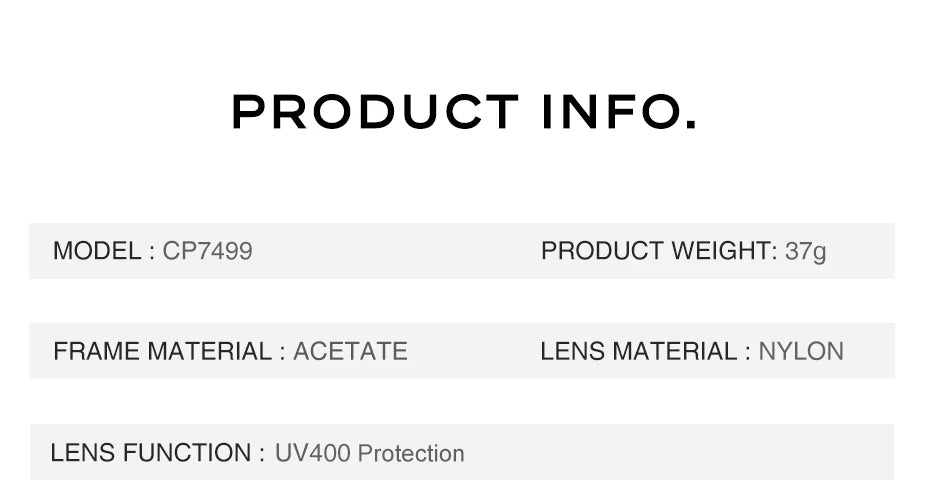 CAPONI Nylon Polarized Sunglasses High Quality Acetate Square Flat Design Sun Glasses For Men UV400 Protect Black Shades CP7499