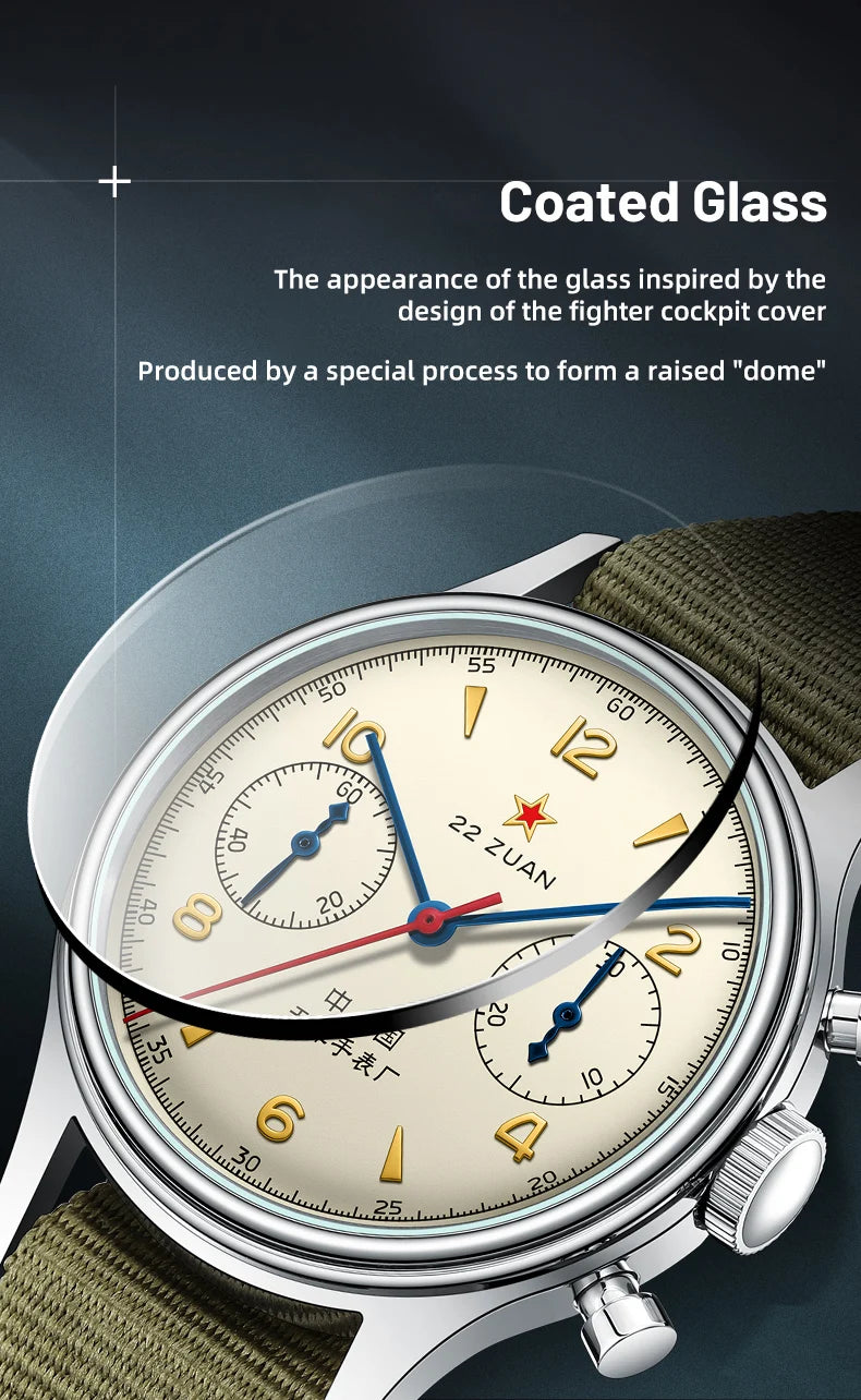 Seagull 1963 International Edition Men's Mechanical Watch Pilot Clock ST1901 Retro Chronograph Wristwatch Air Force Aviation New