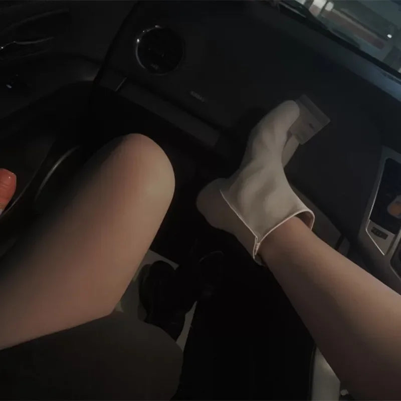 Luxury Design Fashion Split Toe Shoes 2025 Autumn Winter New Ankle Boots Genuine Leather Low Heels Women's Boots