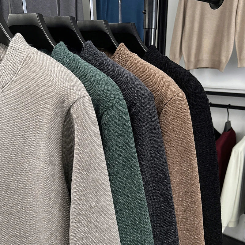 High-end designer new sweater men round neck fashion brand classic Paul embroidery luxury winter plush thick warm knit pullover