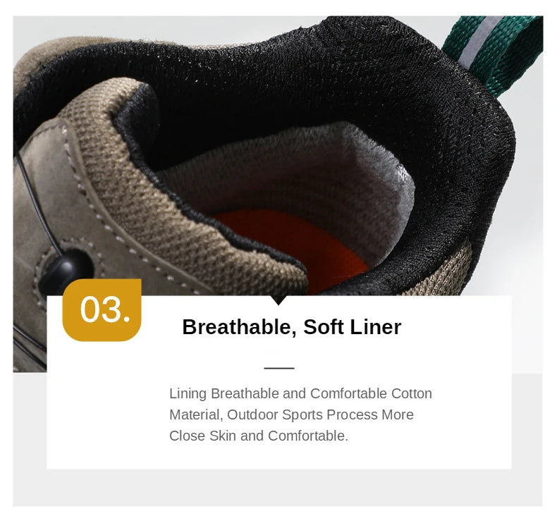 HUMTTO Waterproof Hiking Shoes Leather Trekking Boots Outdoor Sneakers for Men Male Camping Hunting Mens Tactical Ankle Boots