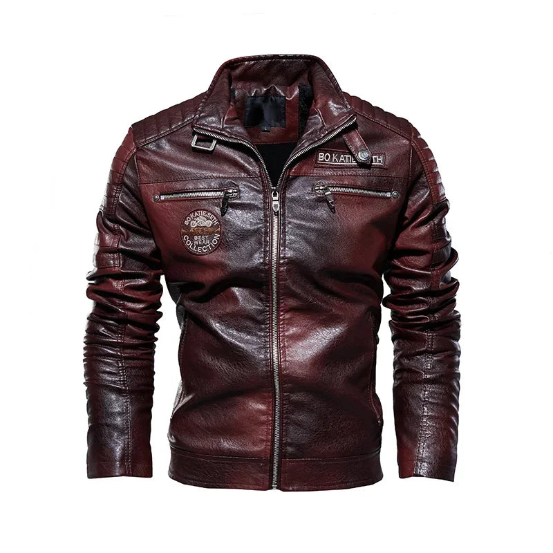 New Men's Leather Jackets Autumn And Winter Casual Motorcycle Slim PU Jacket Biker Leather High Quality Fashion Warm Overcoat