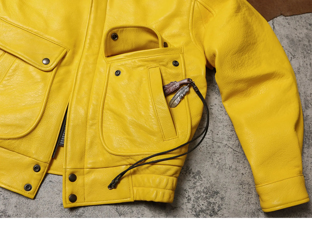 Mauroicardi Spring Autumn Cool Handsome Short Yellow Soft Pu Leather Jacket Men Turn-down Collar Luxury Designer Clothes 2025