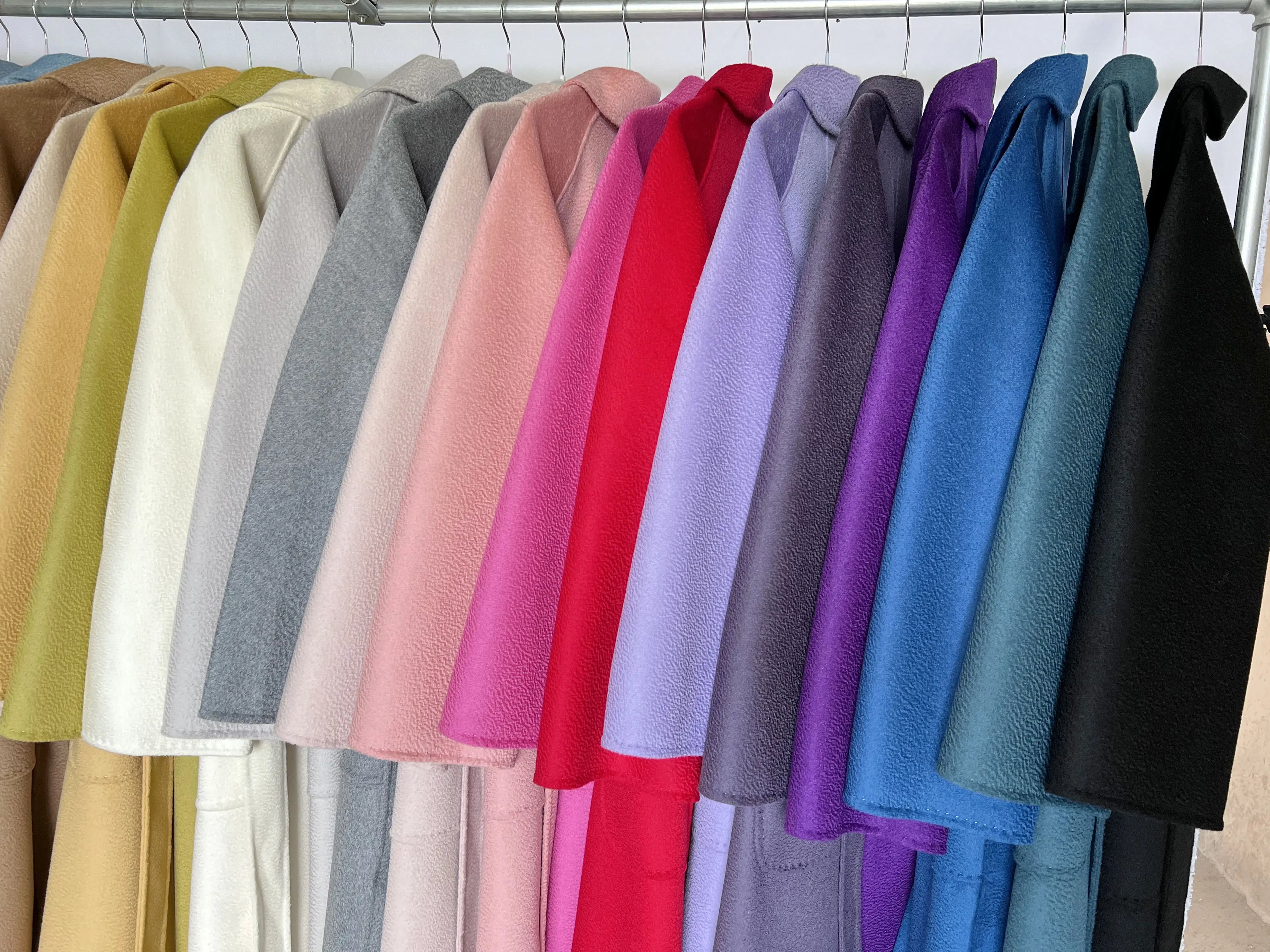 SPECIAL OFFER Cashmere Coat Female Winter Mid-Length Corrugated Coat Black Wool Coat Woman Autumn New Casual Fashion Beige Coat