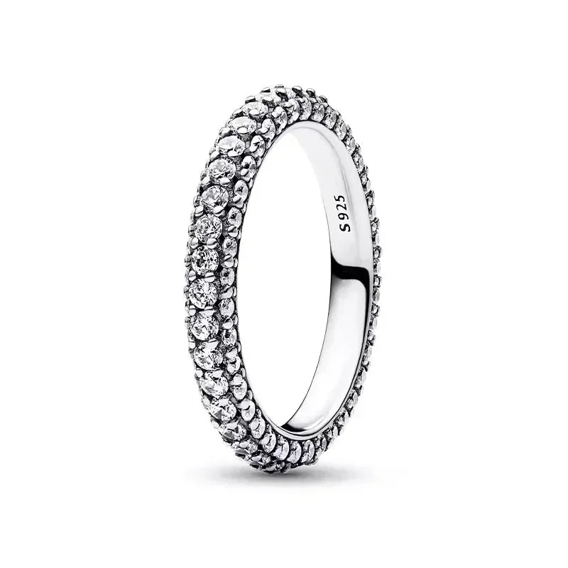 Classic 925 Sterling Silver New Heart shaped Crowns Circulars Ring Light Luxury Exquisite Charm Jewelry Festival Surprise Gift