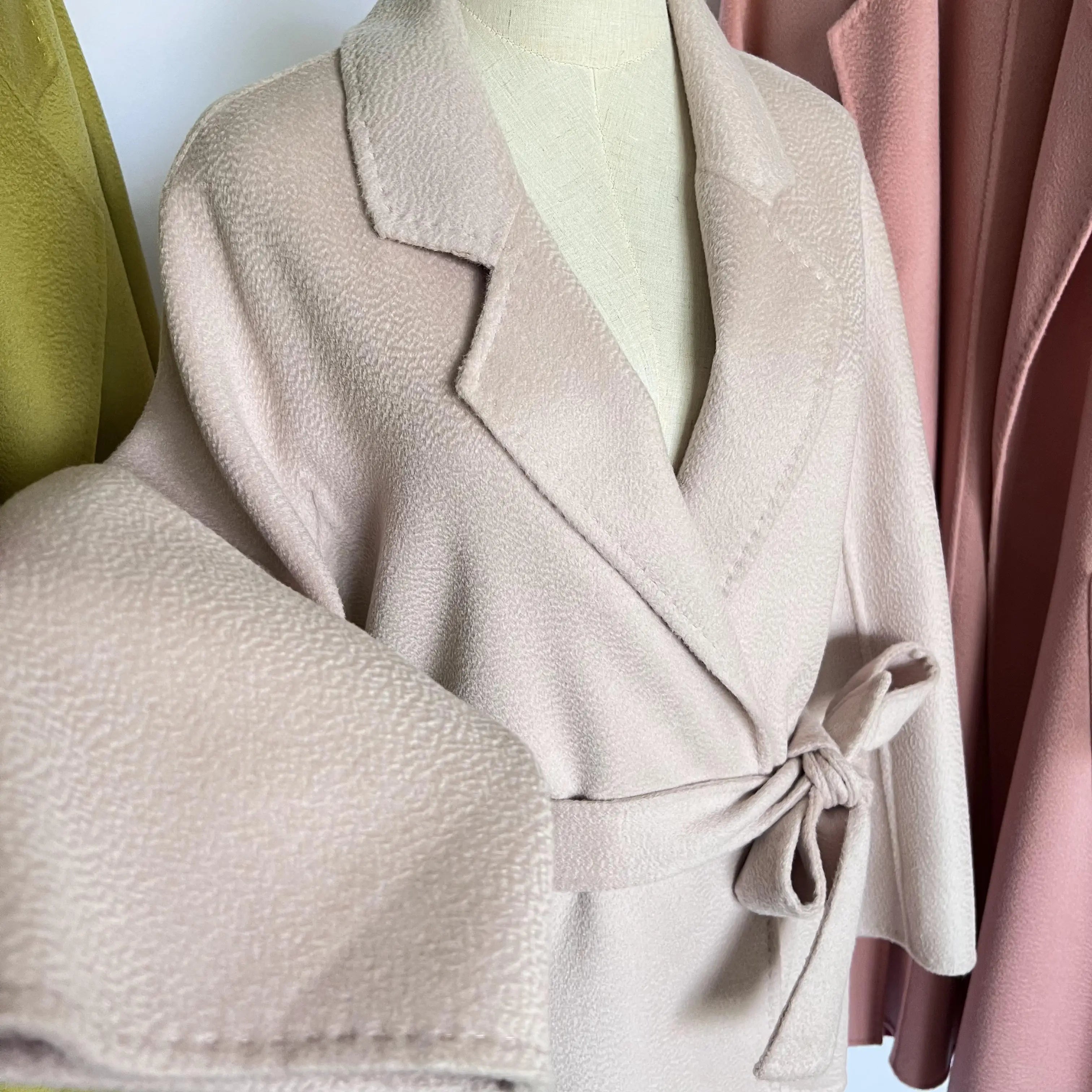 SPECIAL OFFER Cashmere Coat Female Winter Mid-Length Corrugated Coat Black Wool Coat Woman Autumn New Casual Fashion Beige Coat