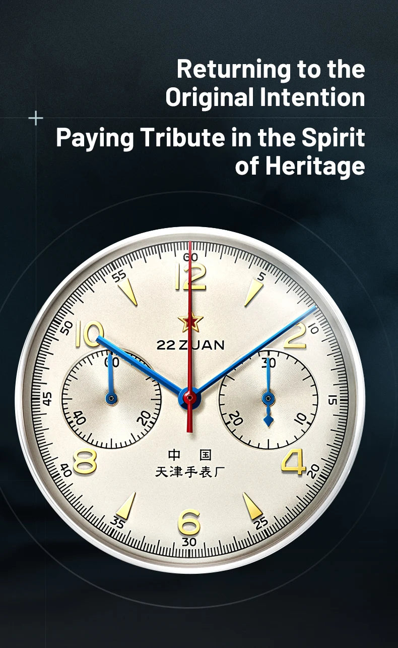 Seagull 1963 International Edition Men's Mechanical Watch Pilot Clock ST1901 Retro Chronograph Wristwatch Air Force Aviation New