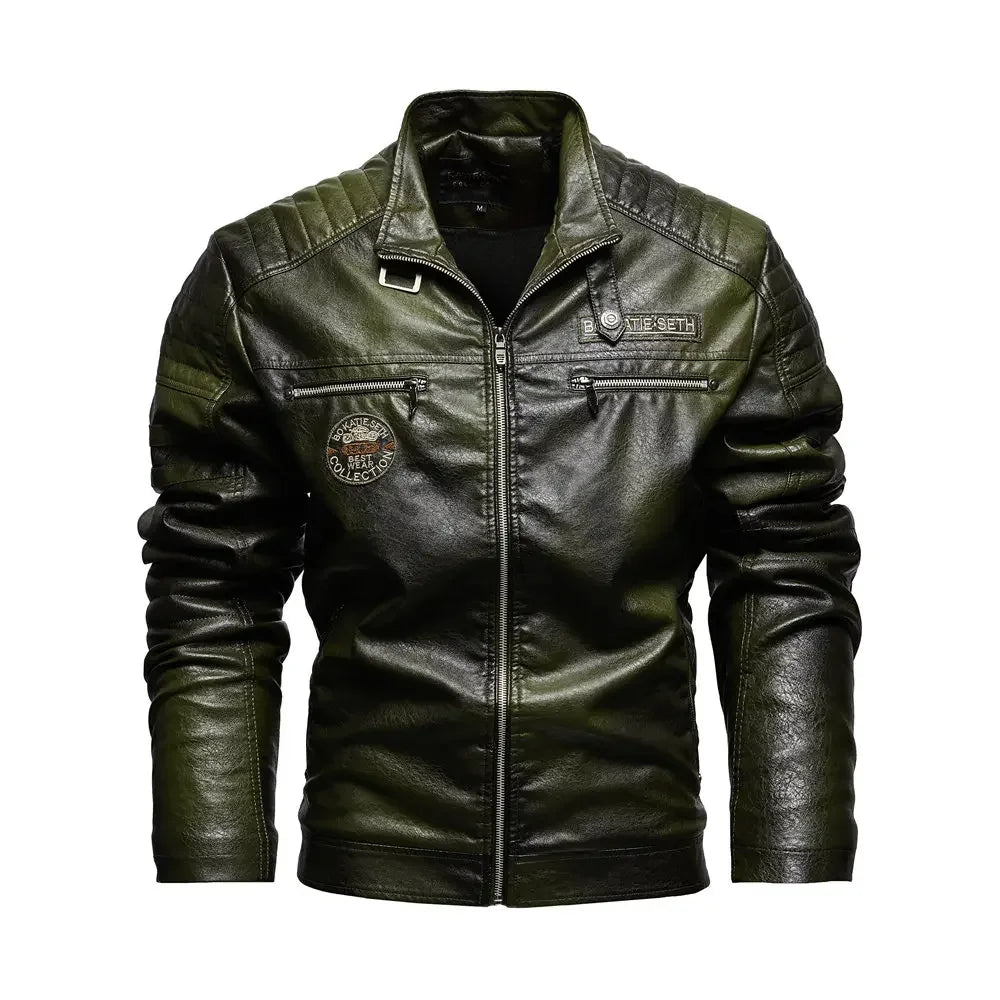 New Men's Leather Jackets Autumn And Winter Casual Motorcycle Slim PU Jacket Biker Leather High Quality Fashion Warm Overcoat