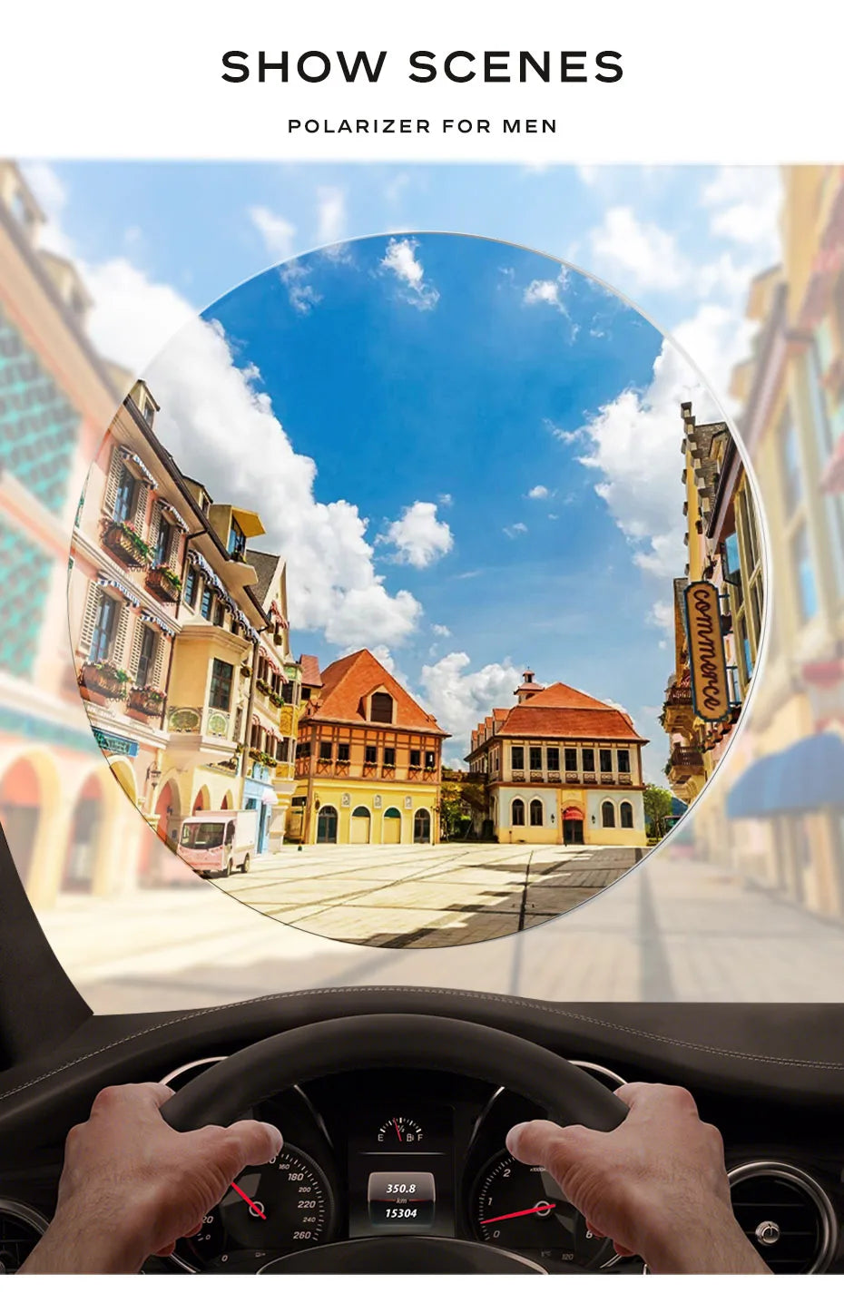 CAPONI Nylon Polarized Sunglasses High Quality Acetate Square Flat Design Sun Glasses For Men UV400 Protect Black Shades CP7499