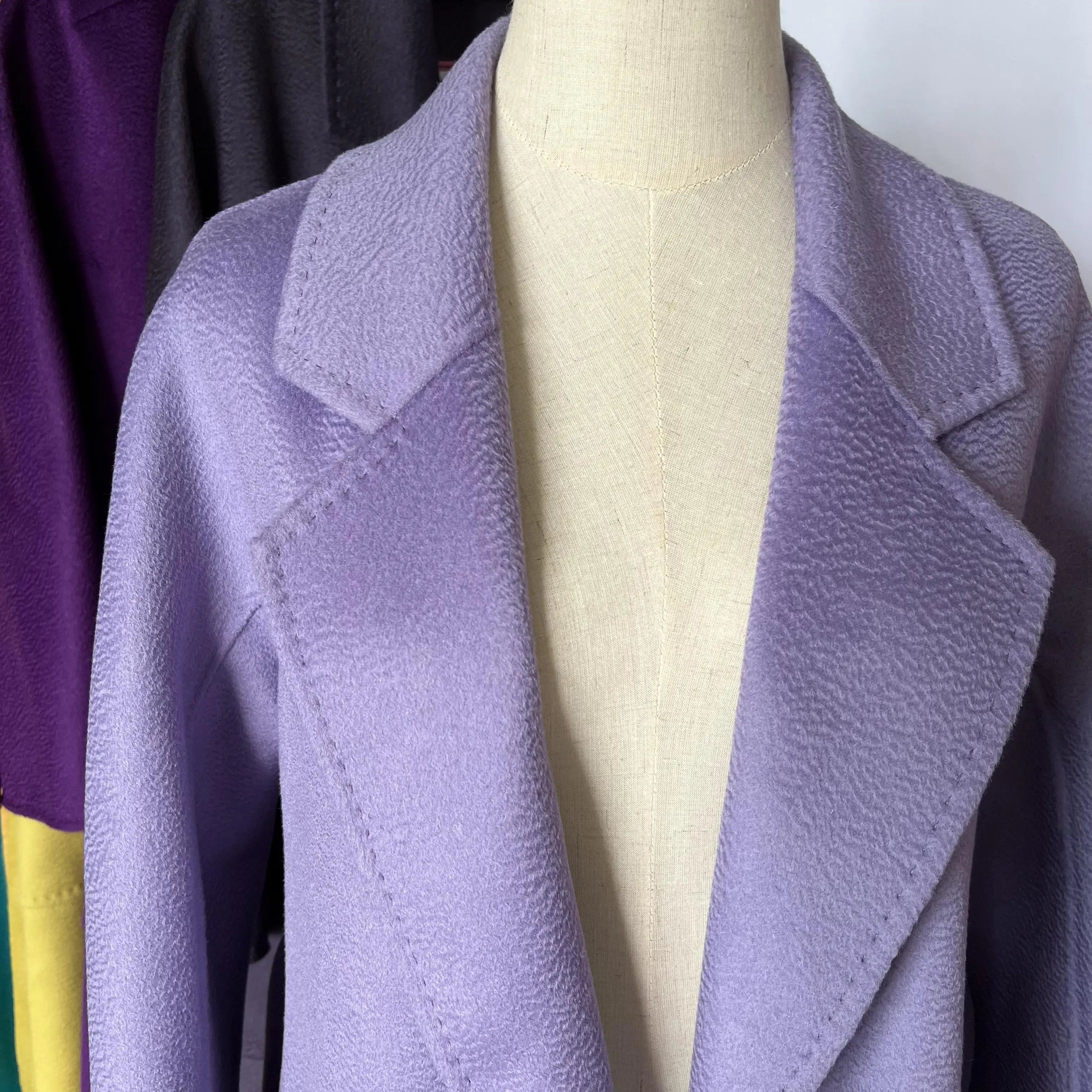 SPECIAL OFFER Cashmere Coat Female Winter Mid-Length Corrugated Coat Black Wool Coat Woman Autumn New Casual Fashion Beige Coat