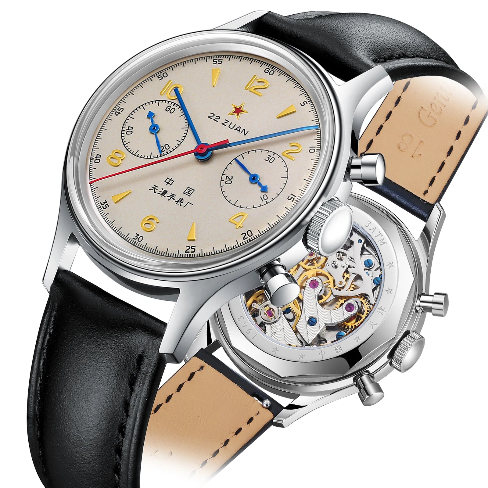 Seagull 1963 International Edition Men's Mechanical Watch Pilot Clock ST1901 Retro Chronograph Wristwatch Air Force Aviation New