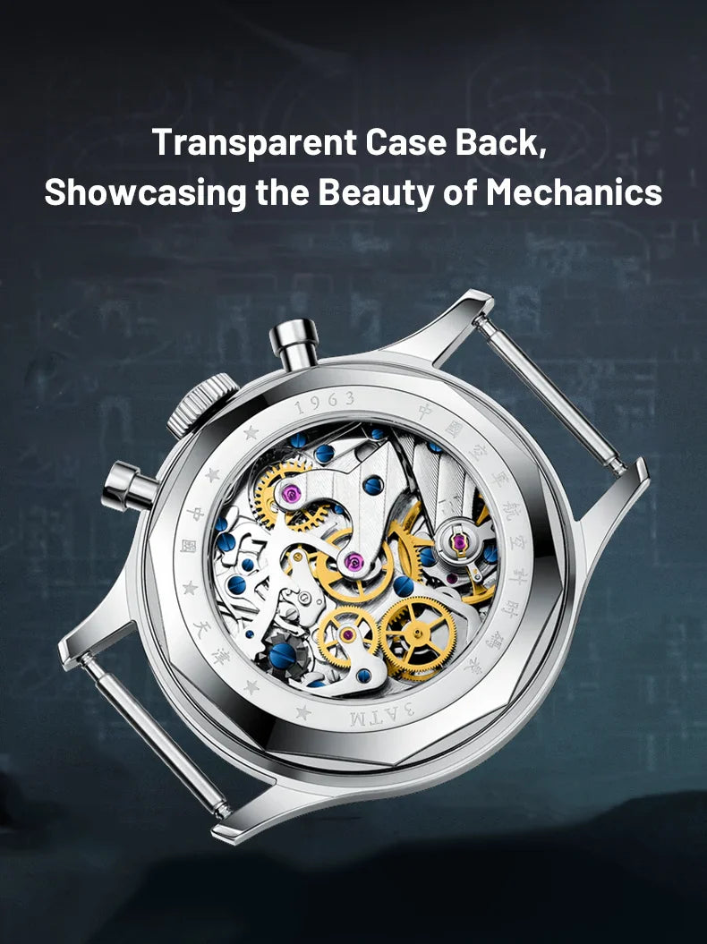 Seagull 1963 International Edition Men's Mechanical Watch Pilot Clock ST1901 Retro Chronograph Wristwatch Air Force Aviation New