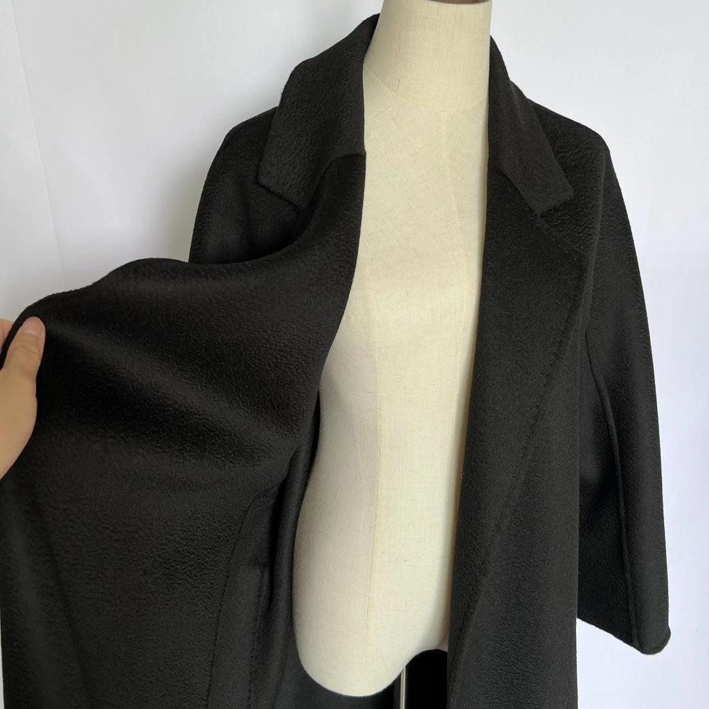 SPECIAL OFFER Cashmere Coat Female Winter Mid-Length Corrugated Coat Black Wool Coat Woman Autumn New Casual Fashion Beige Coat