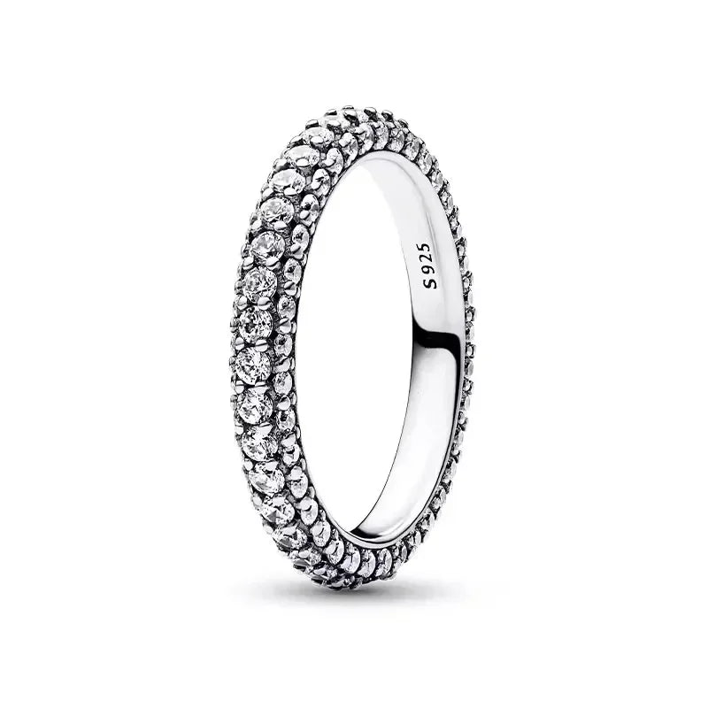 Classic 925 Sterling Silver New Heart shaped Crowns Circulars Ring Light Luxury Exquisite Charm Jewelry Festival Surprise Gift