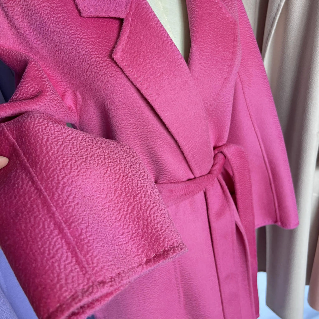 SPECIAL OFFER Cashmere Coat Female Winter Mid-Length Corrugated Coat Black Wool Coat Woman Autumn New Casual Fashion Beige Coat